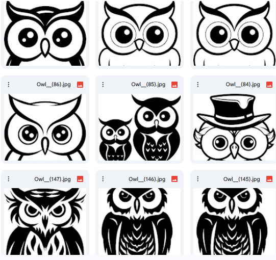 Owl Vector Illustrations – Fun Designs for Coloring & Cutting – 15 Designs