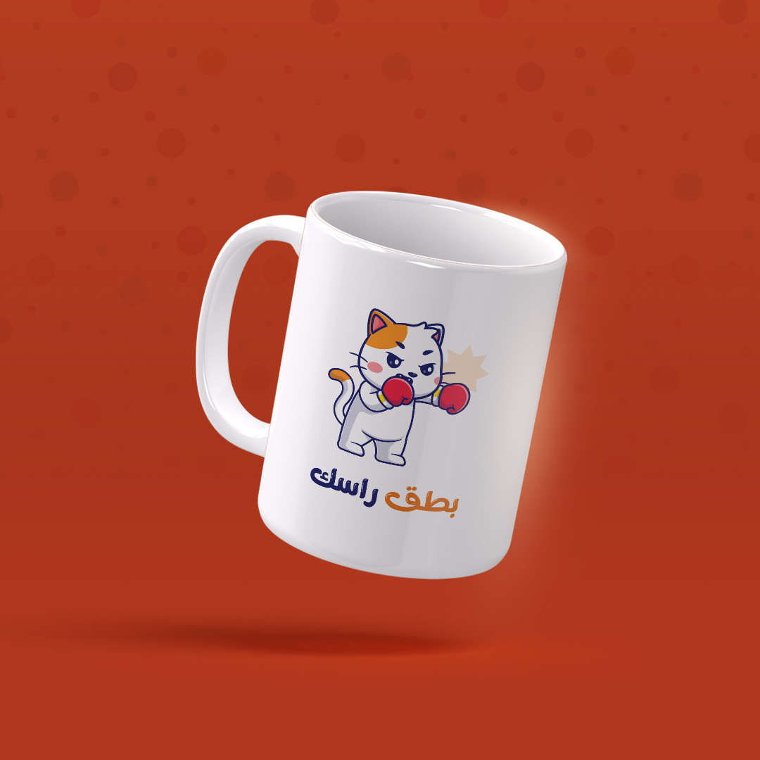 Design for printing on any cup of hot drinks that pop your head with a typography and a nice cat