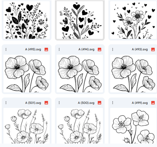 Vector Flower Coloring Book – 20 Delicate Botanical Line Art Illustrations