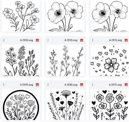 Vector Floral Art Pack – 20 Elegant Botanical Coloring Designs