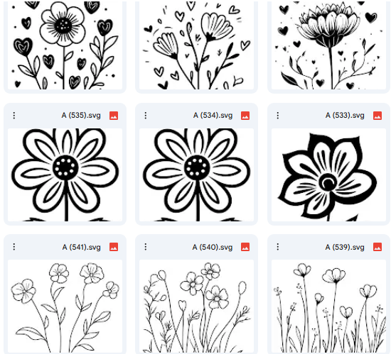 Vector Flower Drawing Set – 20 Diverse Botanical Coloring Designs