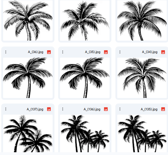 15 Vector Palm Tree Illustrations – Creative Coloring Designs
