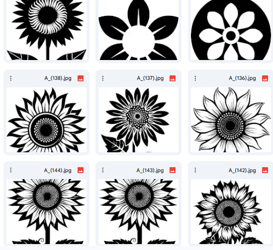 Creative Set of 20 Sunflower Vector Illustrations for Coloring