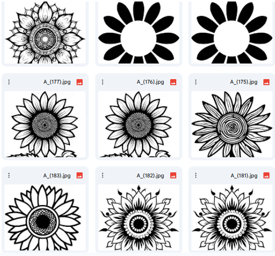 20 Sunflower Vector Illustrations with Artistic Line Designs