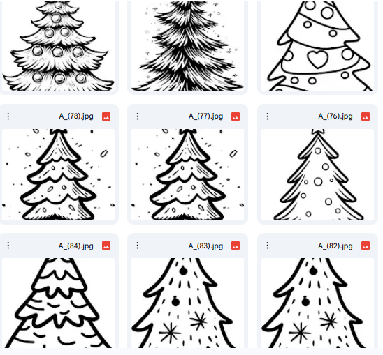 20 Cheerful Christmas Tree Vector Designs for Coloring