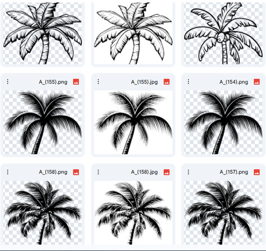 40 Tropical Palm Tree Vector Illustrations for Coloring