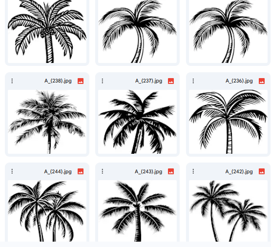 20 Creative Line-Art Palm Tree Vector Illustrations