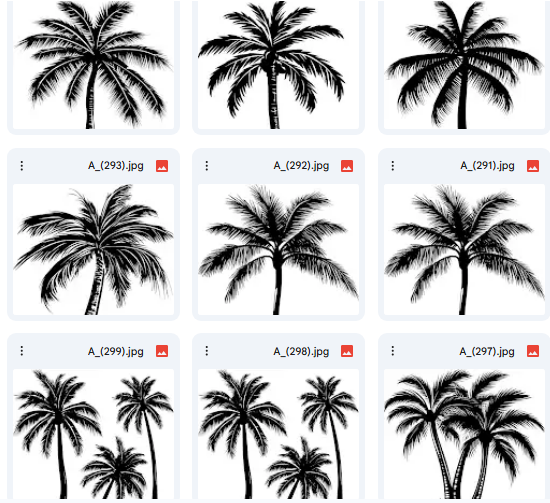 20 Palm Tree Vector Models for Art and Coloring Projects