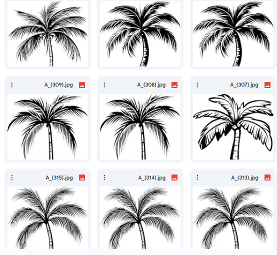 16 Artistic Palm Tree Vector Illustrations for Coloring