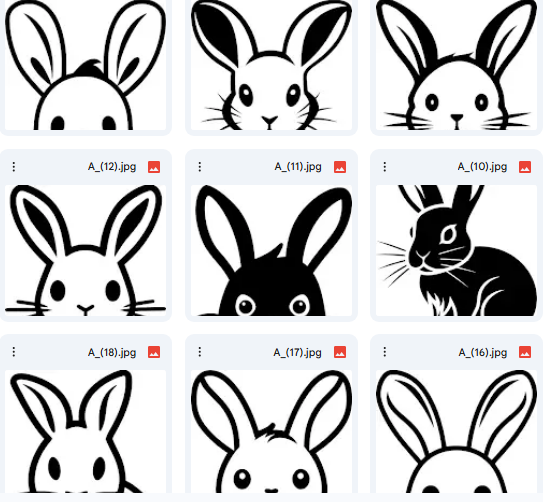 Artistic Bunny Vector Collection Featuring 18 Unique Designs