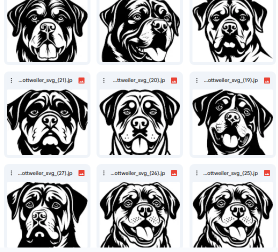 Rottweiler Dog Vector with Over 177 Artistic Designs Showcasing Strength and Elegance