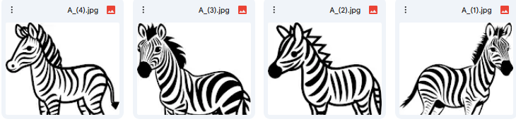 Striped Donkey Vector with 4 Playful Artistic Illustrations