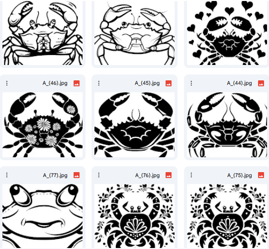 Crab Illustrations Drawn in Vector Style – 15 Varied Designs