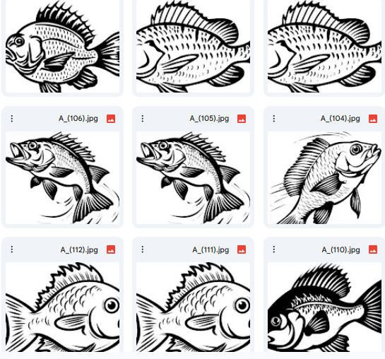 Fish Vector Illustrations Ready for Coloring – 15 Pieces