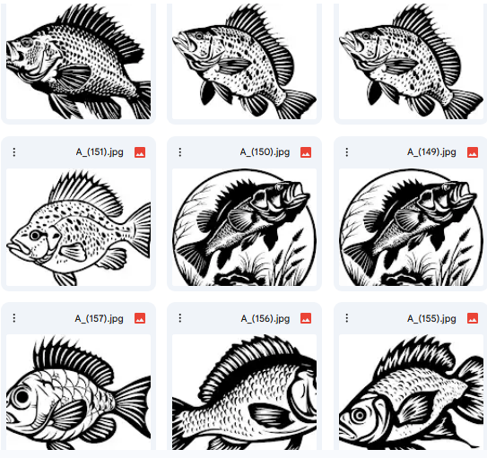 15 Vector Fish Illustrations with Clear Line Art for Coloring