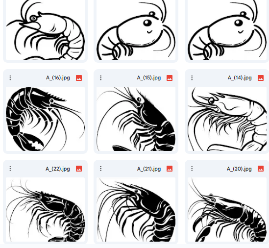 15 Vector Shrimp Illustrations Ready for Coloring