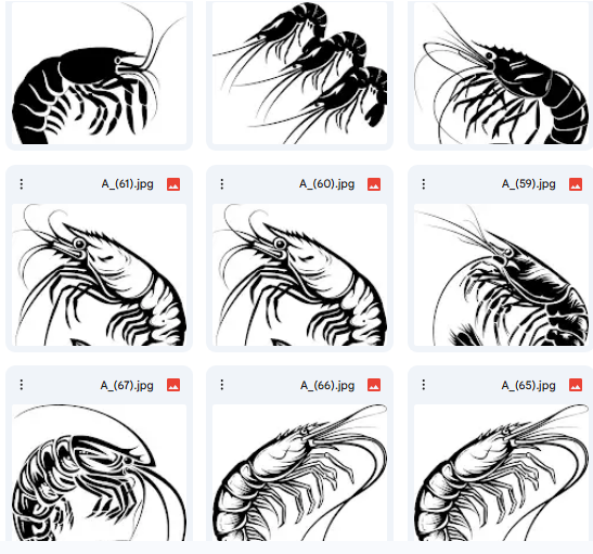 Vector Shrimp Illustrations – 15 Designs Ready for Coloring