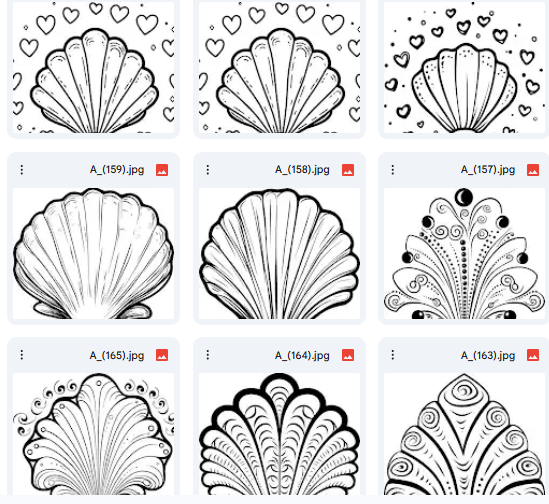 Vector Shell or Oyster Illustrations – 20 Artistic Designs for Coloring