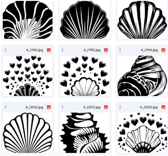 Nature-Inspired Marine Details Featuring 20 Seashell or Shellfish Vector Designs