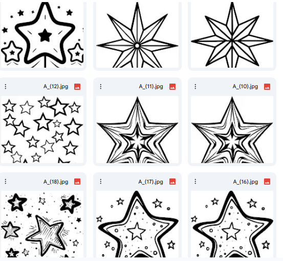 A Collection of 278 Star Vector Designs Ready for Coloring