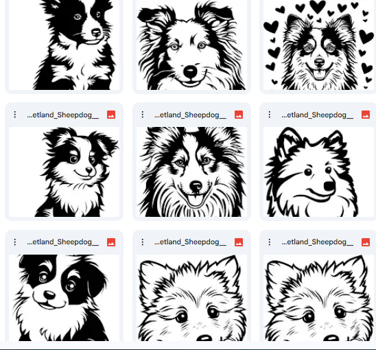 291 Shetland Sheepdog Vector Illustrations with Fine Coloring Details