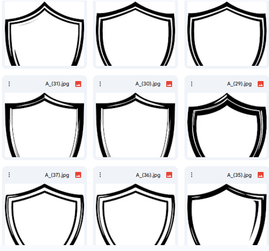 A Collection of 15 Vector-Drawn Protective Shields for Coloring Use