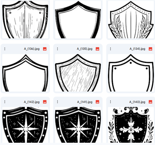 Shield Collection for Coloring – 15 Vector Illustrations for Creativity