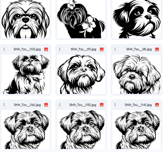 Shih Tzu Dog Coloring Illustrations – 205 Vector Designs