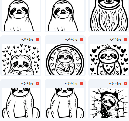 Sloth Animal – 20 Vector Illustrations for Activities & Art