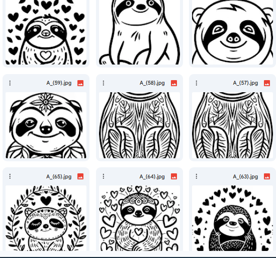 Cute Sloth – 20 Vector Illustrations for Kids’ Activities & Art