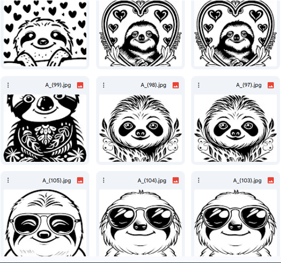 Cute Sloth for Art Activities – 20 Vector Illustrations