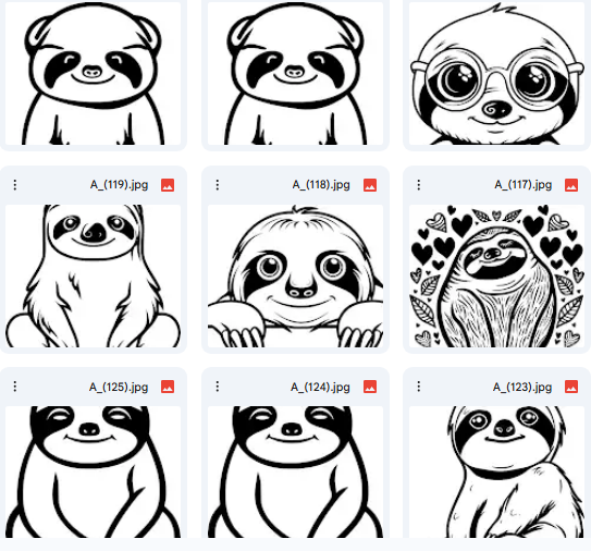 Friendly Sloth Illustrations – 20 Vector Designs for Kids’ Activities
