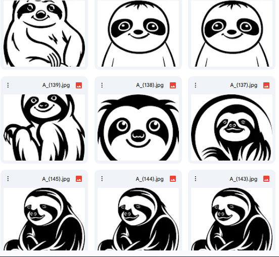 Cheerful Sloth – 20 Vector Illustrations for Kids’ Creative Activities