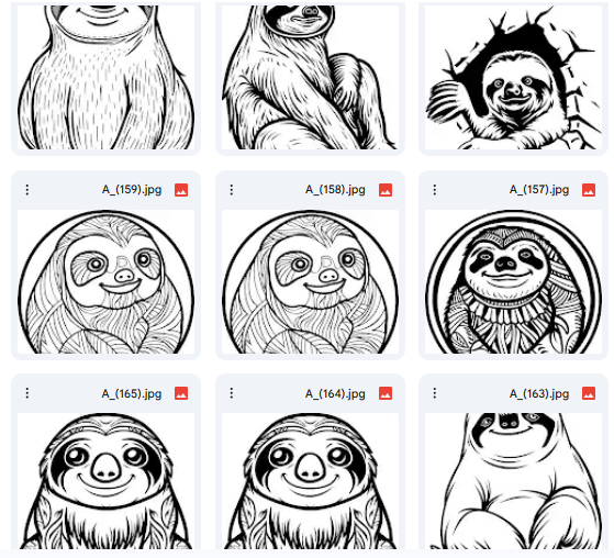 Adorable Sloth – 20 Vector Illustrations for Kids’ Activities & Art