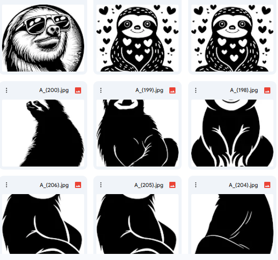Playful Sloth – 20 Vector Illustrations for Kids’ Activities & Drawing