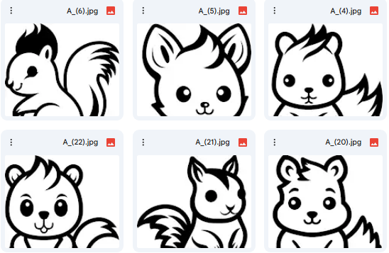 Cute Squirrel – 14 Vector Illustrations for Kids’ Activities & Art