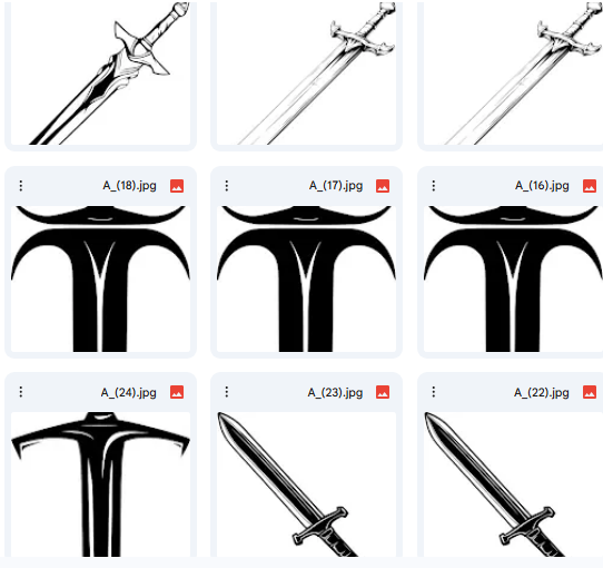 Sword Shapes for Drawing & Coloring – 20 Vector Files