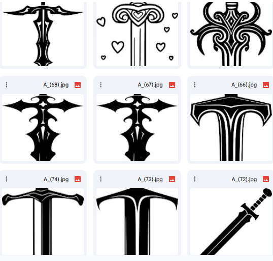 Practice Sword Shapes – 20 Vector Illustrations