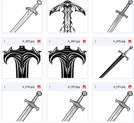 Illustrated Sword Patterns – 19 Vector Designs