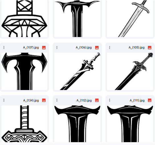Simple Line Swords – 20 Vector Illustrations