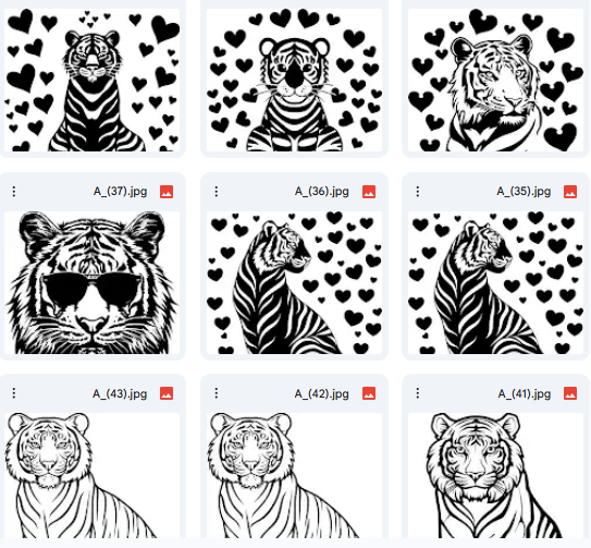 Tiger Story & Coloring Set – 20 Vector Illustrations