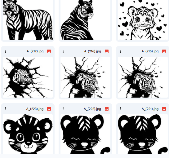 Geometric Tiger – 20 Vector Illustrations for Art & Activities