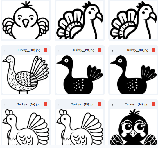 Turkey Drawing Collection – 290 Vector Illustrations for Coloring Pages