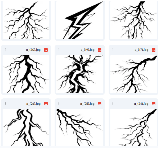 Lightning Sparks – 20 Vector Illustrations for Coloring and Imagination