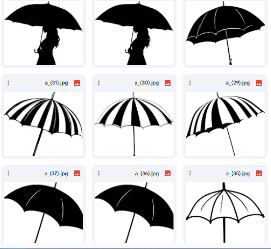 Umbrella Forms – 17 Vector Illustrations for Coloring and Art Expression
