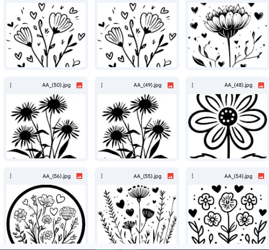 Variety of Flowers – 48 Vector Illustrations for Coloring & Imagination