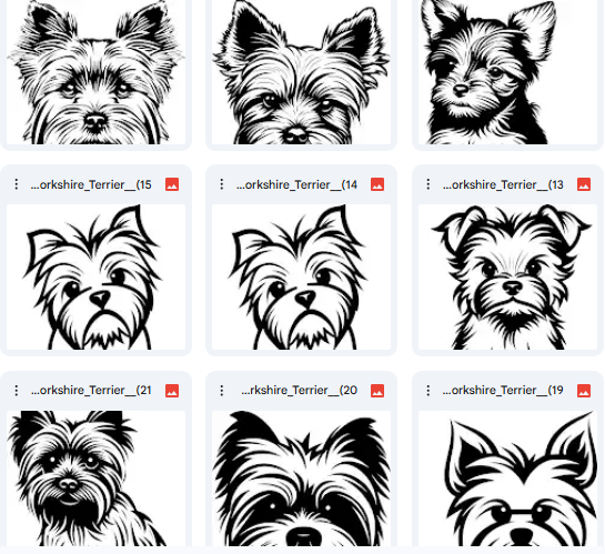 Playful Yorkie World – 151 Vector Illustrations of Yorkshire Terrier Dogs